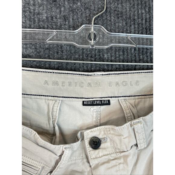 American Eagle Mens Chino Shorts Size 36 Tan Next Level Flex Mid Rise Casual - Picture 10 of 12
